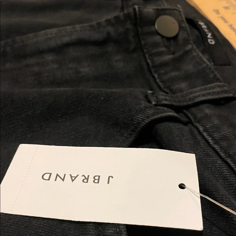 Women's J Brand Ruby High-Rise Cropped Cigarette Jean Black Silver Size 29